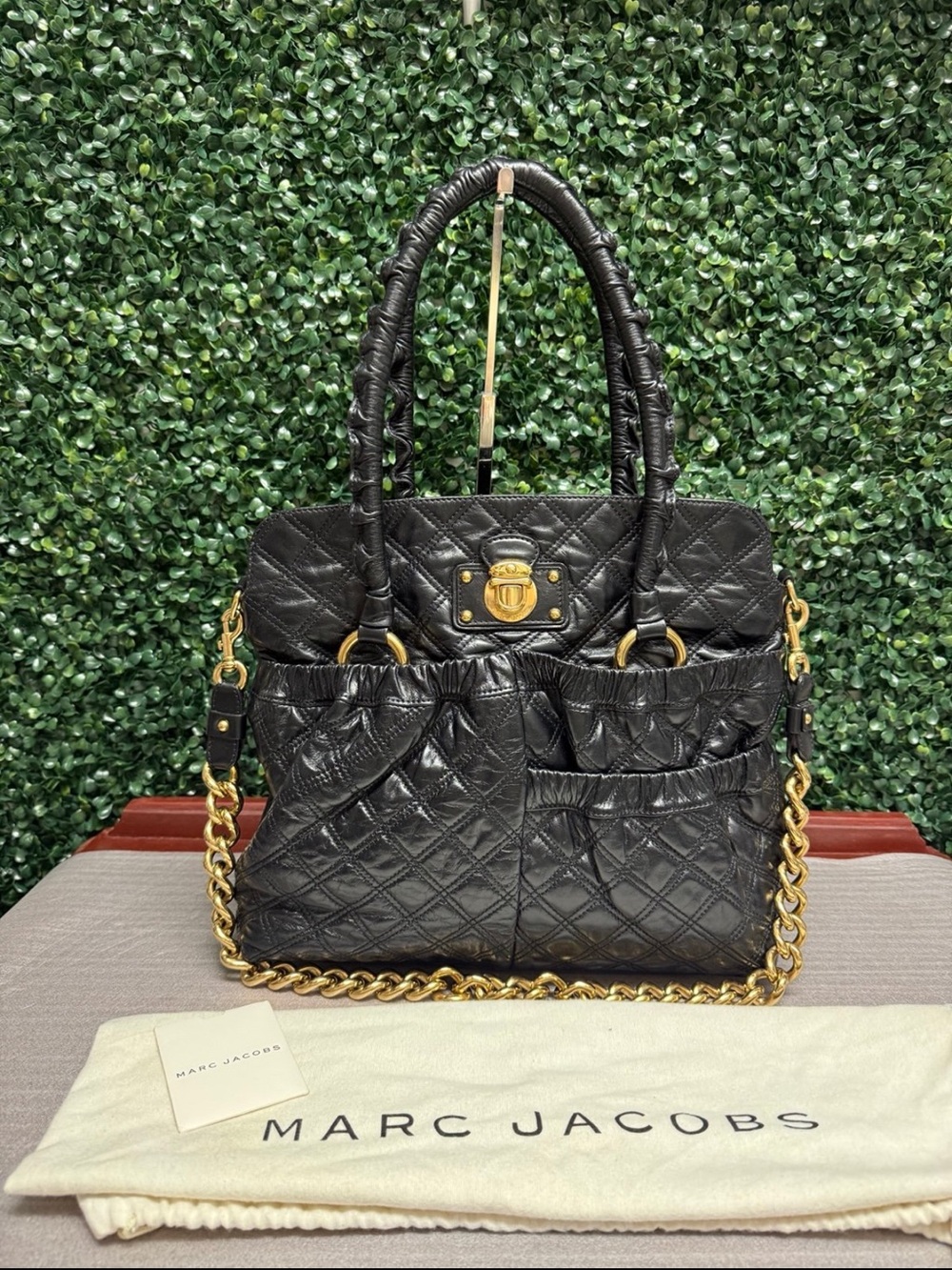 Marc Jacobs VINTAGE JULIANNE STAM TWO-WAY BLACK BOWLER BAG